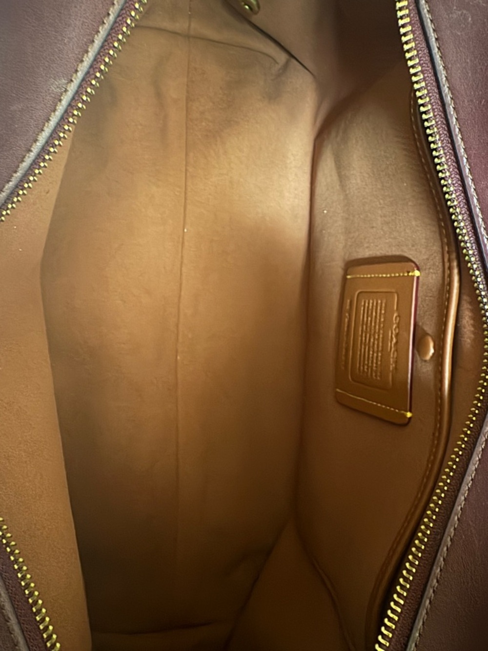Coach Burgundy Leather Satchel with Gold Logo - Picture 5 of 16